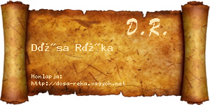 Dósa Réka névjegykártya