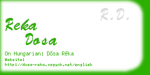 reka dosa business card
