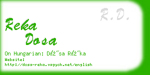 reka dosa business card